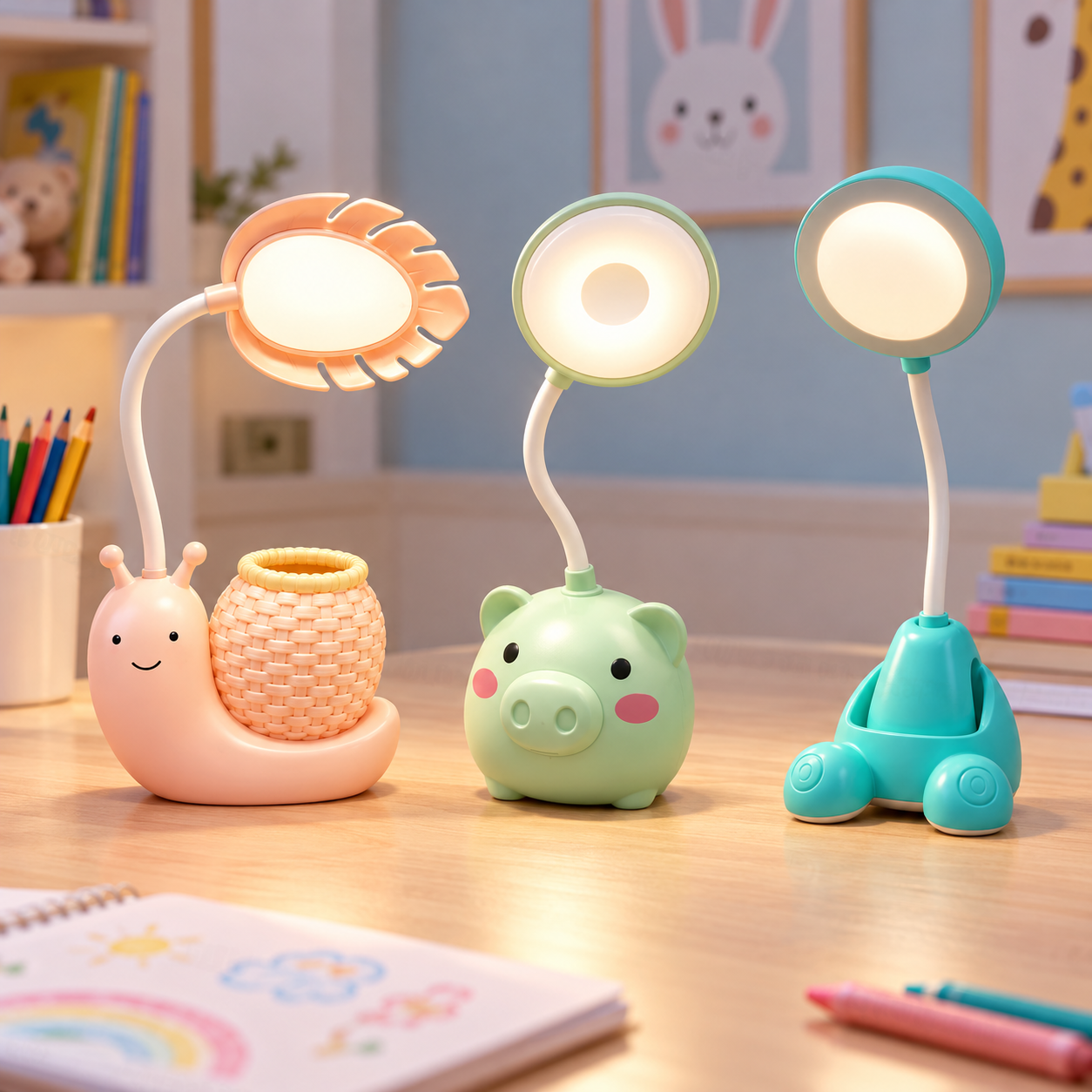 Dečje LED stone lampe – puž, prase i zeka